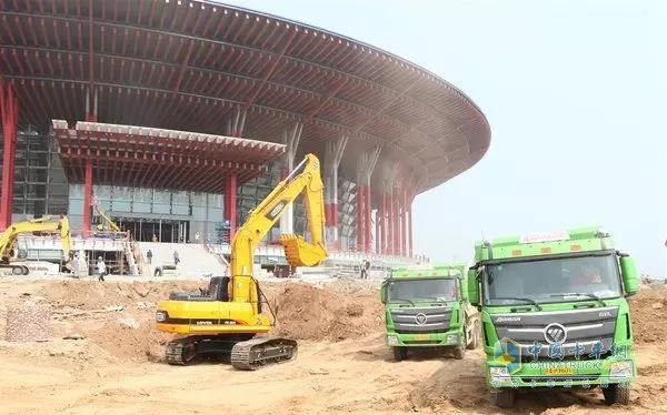 歐曼智能渣土車服務(wù)北京APEC峰會場館建設(shè)