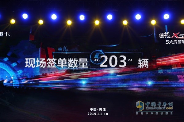 陜汽德龍現(xiàn)場訂車203臺