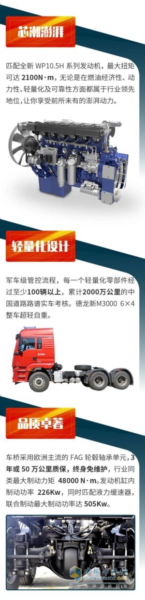 陜汽德龍新M3000 6×4牽引車