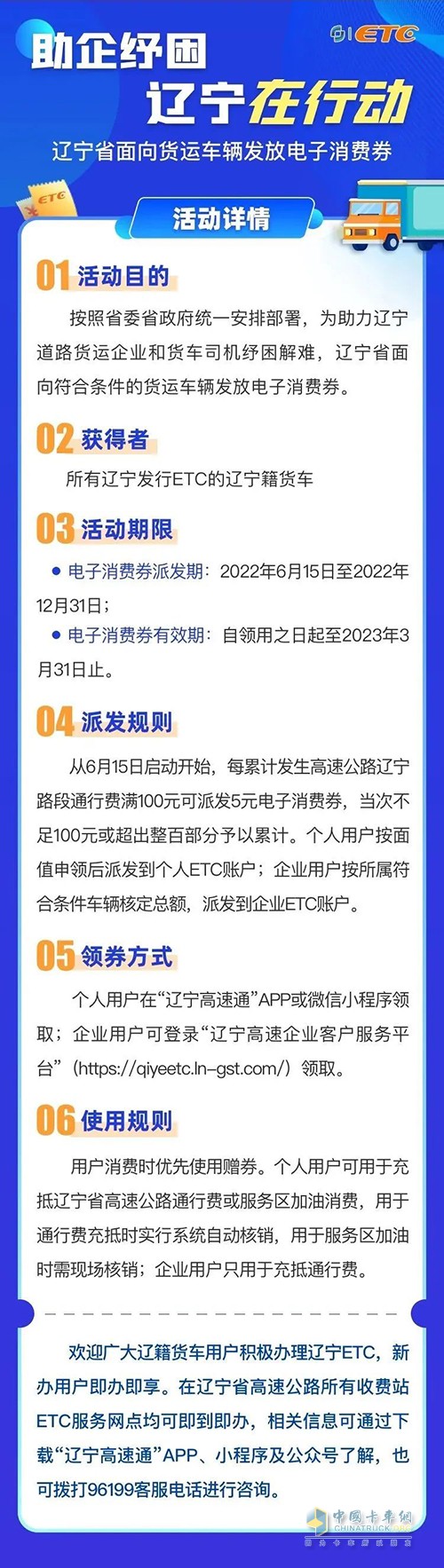 遼寧省高速公路 貨運車輛 電子消費券