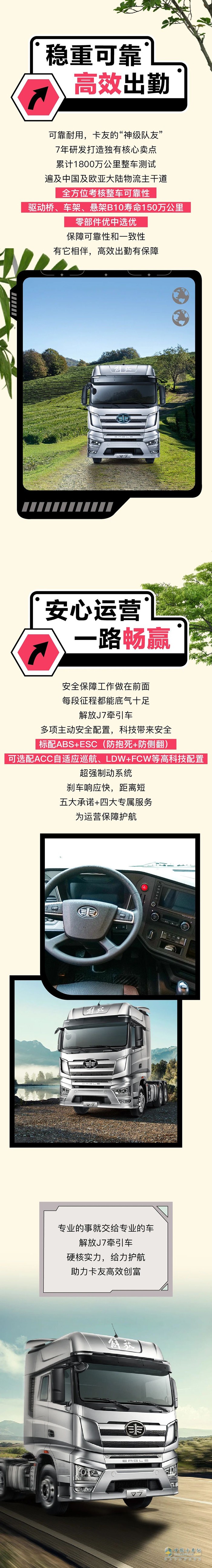 黃金搭檔，實(shí)力領(lǐng)跑！一汽解放J7牽引車伴您高效奔“富”